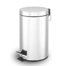 Lixeira Redonda de Inox 5L Para Banheiro Com Pedal