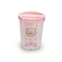 Lixeira redonda decorada ursa rosa plasutil 5,3l