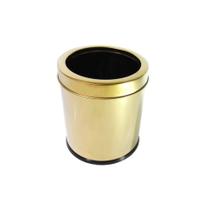 Lixeira Redonda Dourada Luisa em Aço Inox com Tampa Aro 3L Lixeira Redonda Dourada Luisa em Aço Inox com Tampa Aro 3L