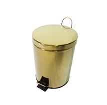 Lixeira Redonda Dourada Olivia em Aço Inox com Pedal 3L Lixeira Redonda Dourada Olivia em Aço Inox com Pedal 3L