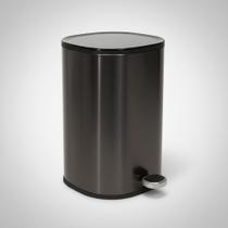 Lixeira Redonda em Metal com Pedal 5 Litros Preta 80305 Ghelplus