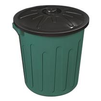 Lixeira Redonda Plástica Lixo Com Tampa 30 Litros Verde