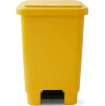 Lixeira retangular 100l c/ pedal amarelo larplasticos