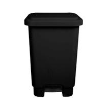 Lixeira retangular 100l c/ pedal preto larplasticos