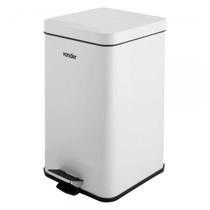 Lixeira Retangular 12 Litros Inox Branca Vonder