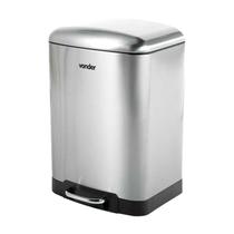 Lixeira retangular 12 litros inox cinza vonder