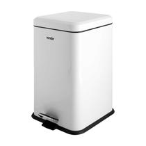 Lixeira retangular 20 litros inox branca vonder