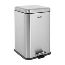 Lixeira retangular 20 litros inox cinza vonder