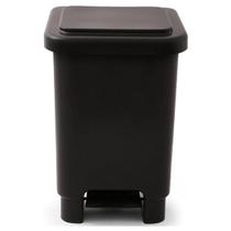 Lixeira retangular 25l c/ pedal preto larplasticos
