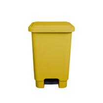 Lixeira Retangular 25L Com Pedal Amarelo Larplasticos