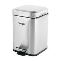 Lixeira retangular 3 litros inox cinza vonder Lixeira retangular 3 litros inox cinza vonder