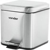 Lixeira Retangular 3 Litros Inox Cinza Vonder Lixeira Retangular 3 Litros Inox Cinza Vonder
