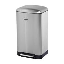Lixeira retangular 30 litros inox cinza vonder Lixeira retangular 30 litros inox cinza vonder