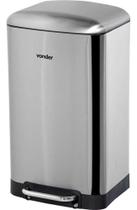 Lixeira retangular 30 litros inox cinza VONDER Lixeira retangular 30 litros inox cinza VONDER