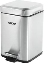 Lixeira Retangular 3L Inox Cinza VONDER Lixeira Retangular 3L Inox Cinza VONDER