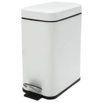 Lixeira Retangular 5 Litros Ferro Branca Slim Kala