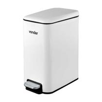 Lixeira retangular 5 litros inox branca vonder