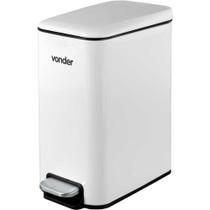 Lixeira retangular, 5 litros, inox, branca, VONDER