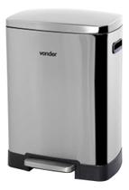 Lixeira Retangular 50 Litros Inox Cinza Vonder Lixeira Retangular 50 Litros Inox Cinza Vonder