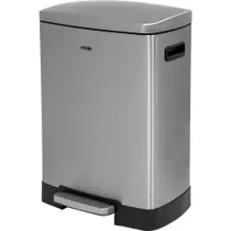 Lixeira retangular, 50 litros, inox, cinza, VONDER