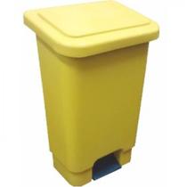 Lixeira retangular 50l c/ pedal amarelo larplasticos