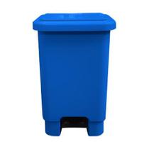 Lixeira retangular 50l c/ pedal azul larplasticos