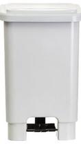 Lixeira retangular 50l c/ pedal branca larplasticos