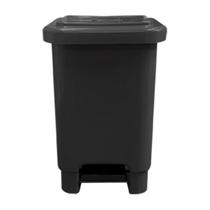 Lixeira retangular 50l c/ pedal preto larplasticos