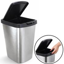 Lixeira Retangular 9 Litros Cesto De Lixo Com Tampa Escritório Cozinha Banheiro