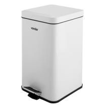 Lixeira Retangular Branco Inox 12 Litros Vonder Lixeira Retangular Branco Inox 12 Litros Vonder