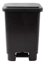 Lixeira Retangular Com Pedal 50 Litros Resistente E Durável Cor Preto