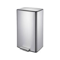 Lixeira Retangular Com Pedal e Balde 40 L Aço Inoxidável Escovado Linha Plana Brinox