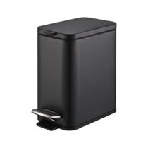 Lixeira Retangular Com Pedal e Balde 5 L Aço Carbono Cor Preto Linha Frame Brinox