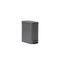Lixeira Retangular com Pedal e Balde Matte Cinza 5L Brinox