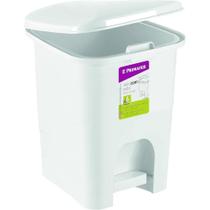 Lixeira Retangular com Pedal Plástico Primafer Branco 6 Litros