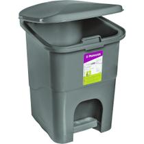 Lixeira Retangular com Pedal Plástico Primafer Cinza Lixeira Retangular com Pedal Plástico Primafer Cinza