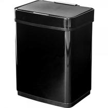 Lixeira retangular com sensor de abertura 50 litros inox preta VONDER
