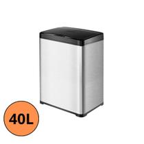 Lixeira Retangular Com Tampa Automática 40l Inox Globalmix