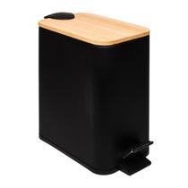 Lixeira Retangular com Tampa de Bambu (5 Litros)