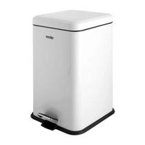 Lixeira Retangular Em Aço Inox Branca 20L Vonder Lixeira Retangular Em Aço Inox Branca 20L Vonder