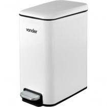 Lixeira Retangular Em Aço Inox Branca 5L Vonder Lixeira Retangular Em Aço Inox Branca 5L Vonder
