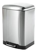 Lixeira Retangular Inox 12L Com Pedal 41X25X29Cm - Prateado