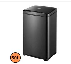 Lixeira retangular, Preta, 50L, com sensor de proximidade, 60x34x25cm Preta