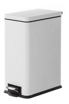 Lixeira Retangular Slim Inox 5 Litros Branca Fosca