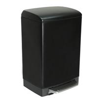 Lixeira Retangular Slim Matte 12Lts c/ Pedal Preta GhelPlus