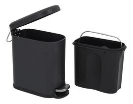 Lixeira Retangular Slim Preta 6L Com Pedal E Fechamento Suave Da Tampa 29x14x30cm - GH115 29x14x30cm - GH116