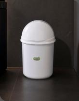 Lixeira Retrátil 4,1L Plasvale Branca Banheiro Cozinha Escritório Moderna Compacta Lavabo Redonda