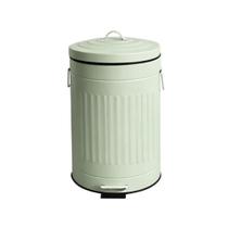 Lixeira Retrô 12L Balde Removível Pedal Fechamento Suave Banheiro Cozinha Lavanderia