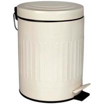 Lixeira Retrô Bege 5L Inox Cozinha Banheiro Escritório Mor