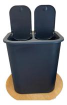 Lixeira Seletiva 2 Portas Onclick 25 Litros Pratica Elegante Preta Lixo Reciclavel Lixeira Seletiva 2 Portas Onclick 25 Litros Pratica Elegante Preta Lixo Reciclavel